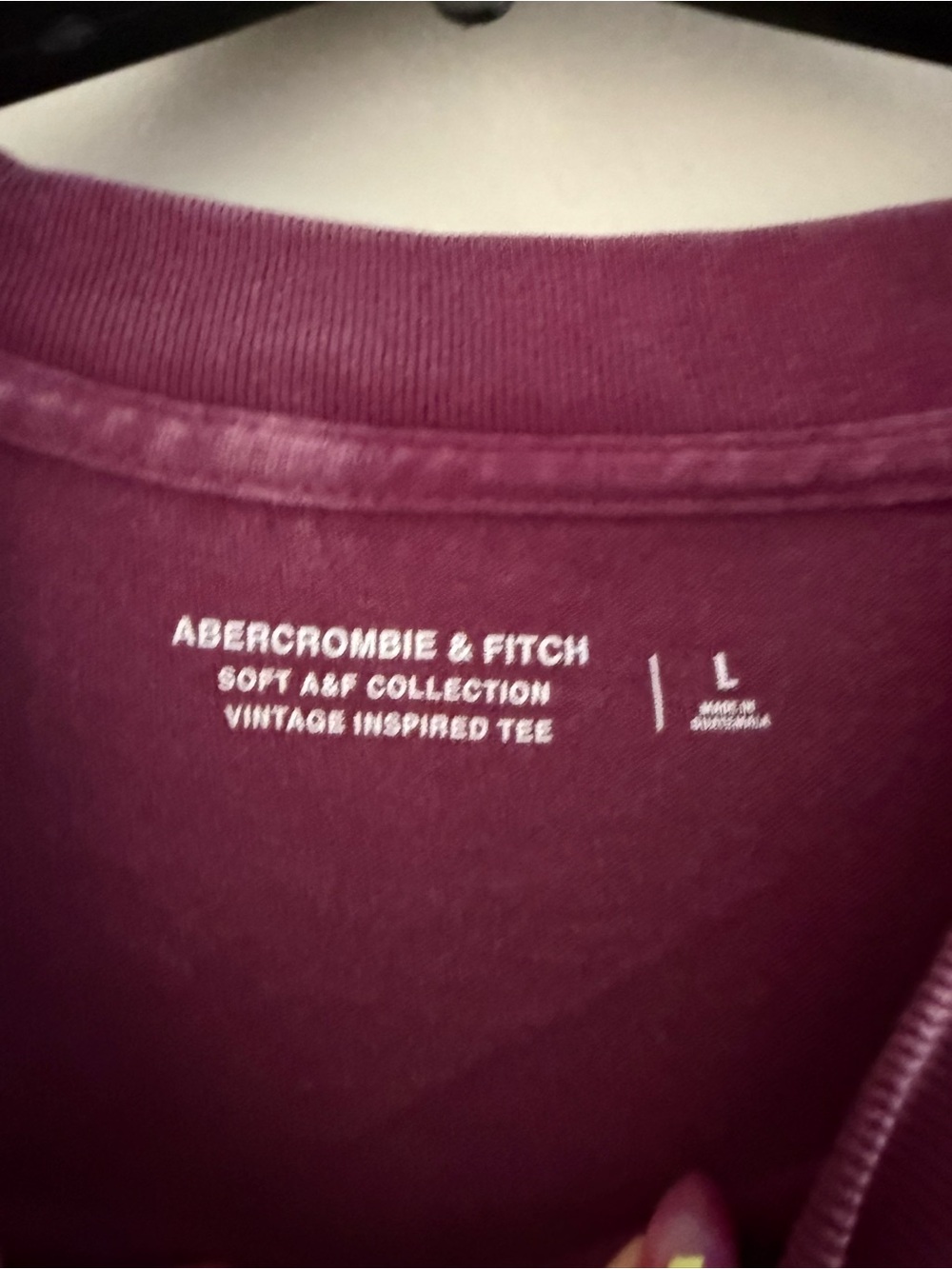 Abercrombie & Fitch Soft A&F Collection Men's Vintage-Inspired Tee - Deep Plum - Picture 8 of 12